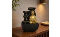 Zen Tabletop Fountain Feng Shui Desktop Water Fountain Compact Size for Entryway
