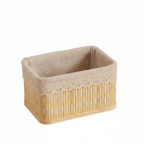 Rectangular Woven Basket adaptable Household Storage Space-Saving