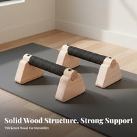 2 Pieces Wood Parallettes Stable Design Wooden Parallettes Handles Ergonomic