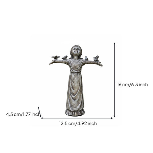 Girl Planter Statue Creative Design Outdoor Girl Ornament Small and Exquisite