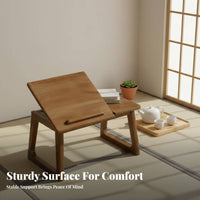 Adjustable Lap Desk Foldable Design Low Table Sturdy Legs for Floor, Living Room