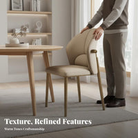 Upholstered Side Chair Luxury design Dining Seating Comfortable Backrest Minimalist Aesthetic for Homeowners, Cafe, Living Room