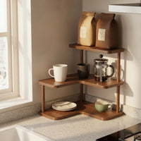 Space-Saving Desk Corner Storage Shelf Compact Desk Corner Shelf 3-Tier Furniture Sturdy for Kitchen Counter