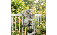 Koala Statue with Lantern Sturdy Koala Statue with Solar Lantern Textured