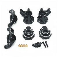 Front Axle Steering Hub Steering Joint Set CNC Machined Aluminum Caster Block Set Heavy Duty RC Crawler Part