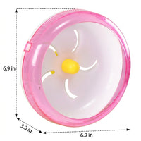 Silent Hamster Wheel, 17.5cm Hamster Wheel with Dual Bearings, Firm Crystal Running Surface for Golden Hamsters, Cage-Clip Mounting