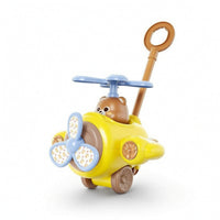 Airplane Toy with Push Handle Molded Airplane Stroller Push Along Toy Anti-Slip Smooth for Children, Indoor