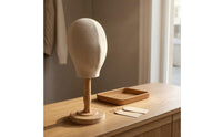 Hat Display Head Polished Linen-Covered Hat Stand Lightweight