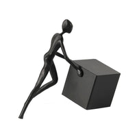Sculpture with Cubic Form Modern Human Figure Sculpture Geometric Ornament for Office