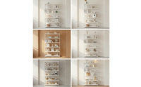 Rust-Resistant Six-Tier Storage Rack Easy-to-Clean Steel Shelving Unit Tall Bookcase with X-Brace Sturdy for Living Room, Kitchen, Balcony