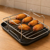 Air Fryer Rack Uncoated Mesh Grilling Rack Silver Finish Wire Air Fryer Tray