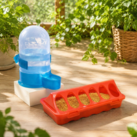 Bird Feeder and Waterer Set, Automatic Hanging Feeding Station for Wild Birds, Weatherproof, Transparent Waterer for Garden & Balcony