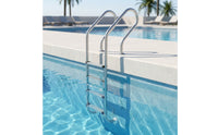 Slip Resistant Stainless Steel Pool Ladder Rustproof Pool Ladder with Handrails Long-Lasting Entry and Exit System Safe for Homeowners