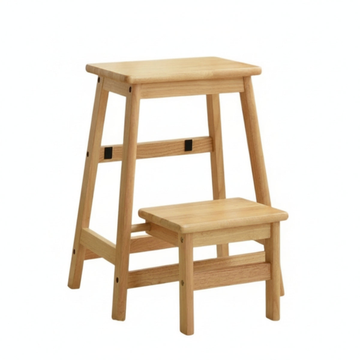 Wooden Step Stool Space-Saving Ladder Stool Heavy Duty Step Ladder for Adults, Seniors, Kitchen, Closet, Home Library
