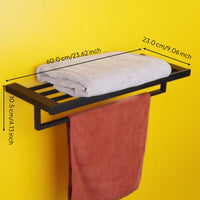 Matte black towel bar set