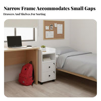 Narrow Rolling Drawer Unit Movable with casters Slim Storage Tower Space-Saving