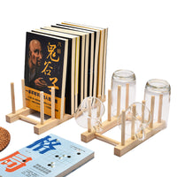 Wooden Dish Rack Kitchen Bowl and Plate Rack Creative Cup and Plate Stand Commercial Tea Cake Display Storage Rack