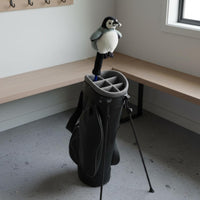 Soft Golf Cover with Knit Sleeve Sheltering Penguin Golf Club Cover Novelty Penguin Headcover for Golfers