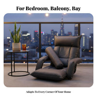 Japanese design Design Adjustable spinerest Lounger spine Support Adjustable Reclining Lounger Thick Cushioning Floor Chair Foldable for Students, Adults, Remote Workers, Bay bay area, Bedroom, Living Room, Small Apartment