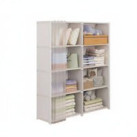 Space Saving Shelving Unit with Curtain Easy Assembly Portable Clothes Closet Large Capacity Freestanding Wardrobe with Drawers Sturdy Construction for Students, Renters, Dorm Room, Bedroom, Small Apartment