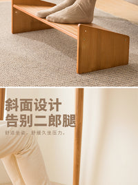 Under-Desk Footrest Stool, Bamboo, Modern Minimalist, Non-Folding