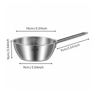 Stainless Steel Bowl with Handle Lightweight Korean Style Ramen Bowl Internal Measurement Markings Small Pot for Solo Diners