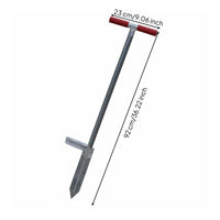 Foot Assisted Weeding Tool Silver Gray Finish T Handle Weeder for Yard