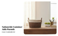 Round Woven all-purpose organizer Handmade Storage Basket Rustic Design for Desktop, Bedroom