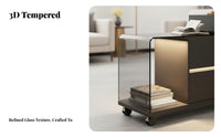 2-Tier Rolling Side Table Movable with casters Home Furnishing Light Luxury Multifunctional for Office Workers, Adults, Kitchen