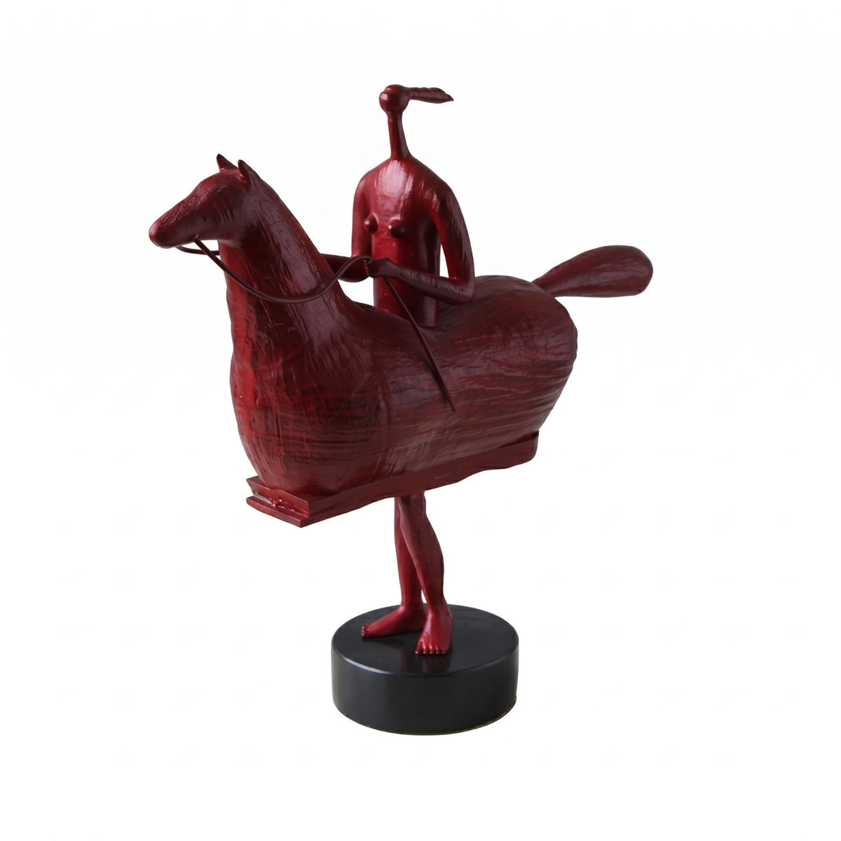 Horse Equestrian Figurine Decorative Equestrian on Horse Sculpture Standing Home Decor