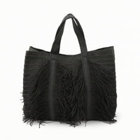 Tote Bag with Fringe Handwoven Fringe Tote Bag Boho for Beach, Women