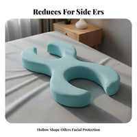 Ergonomic Design Side Sleeper Beauty Pillow Slow Rebound Face Cradle Pillow Reduces Hair Friction for Women, Adults, Nightly Use, Bed, Home