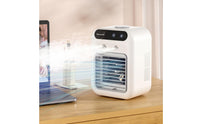 Mini Air Cooler Rechargeable Desktop Air Conditioner 2-Speed for Bedside Table