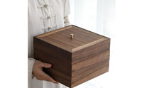 Wooden Tea Cake Storage Box Smooth Wooden Tea Low-Height Container-Profile