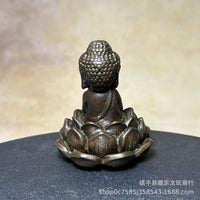 Antique-style Seated Shakyamuni Buddha Figurine for Home and Office Decor