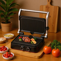 2-in-1 Detachable Electric Grill and Waffle Maker, 1500W, 220V EU Plug