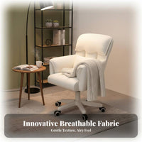 plush Vanity Chair Plush Comfort plush Vanity Seat Curved supportrest Stylish Design for Teens, Students, Bedroom, Small Spaces
