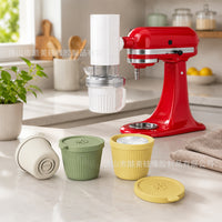 亚马逊新品圆柱冰格适用于kitchenaid刨冰附件硅胶冰杯带盖冰模