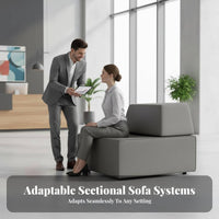 Geometric Block Sofa Set Unrestricted Combination Business Furniture High-Density Foam Transformable Design for Business Owners