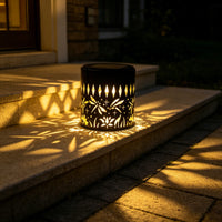 Cylindrical Solar Lamp Metal Pathway Light Easy to Clean for Garden