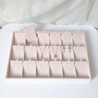 Jewelry Storage Tray with Pearl Velvet, Beige-Pink, for Rings, Earrings, Bracelets, Display