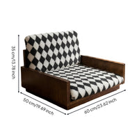 Small Dog Sleeping Sofa Elevated Design Wooden Pet Lounger Sturdy Construction Cat Bed Chair for Cats
