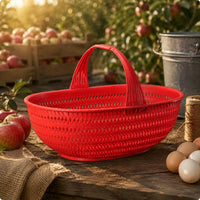 Hand Basket Imitation Bamboo Woven Basket Thick Rim Organizer Bin