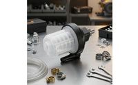 Disposable Fuel Filter with Clear Body 20 Micron Marine Outboard Fuel Filter Impact-Resistant for Boat Owners