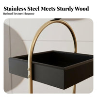 2-Tier Oval Stand Space-Saving Magazine Rack Table Multi-Functional for Bedroom