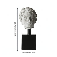 Bust with Pedestal Tabletop Resin Bust Minimalist for Bookshelf, Living Room