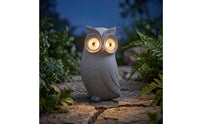 Owls Statue with Lighted Eyes Cute Animal ornament Enchanting Garden Ornament for Gardeners