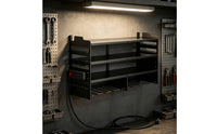 Space-Saving Power Tool Organizer Matte Black Wall-Mounted Tool Organizer Organized Drill Holder with Shelves Strong for Utility Room