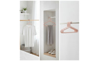 5 Pieces Hanger with Notches Compact Plastic Hanger Plastic Clothes Hangers Lightweight Sturdy for Closet, Wardrobe
