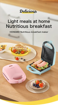 Mini Waffle Bowl Maker, Breakfast Machine, 600W, Metal Body, UK Plug